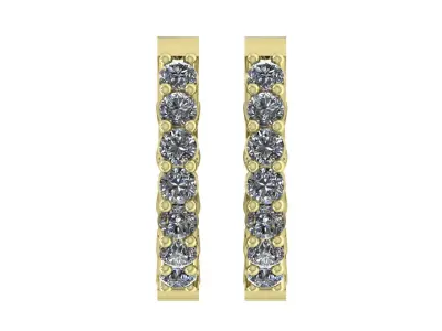 12mm Inside-Outside Diamond Hoop Earrings Huggies 3D print model