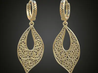 Earring 3D model 3D printable model 0059-8 3D print model