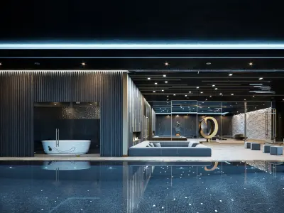 Corona - C4D scene files - Residential Pool Interior 3D model