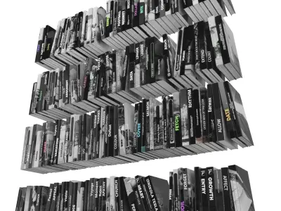 Books 150 pieces 3-2-1 Low-poly 3D model