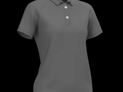 Female regular polo tshirt Free 3D model