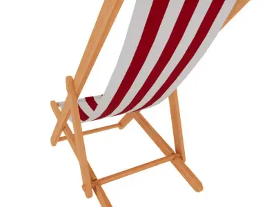 Striped Deck Chair  Low-poly 3D model