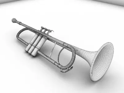 Trumpet golden 3D model