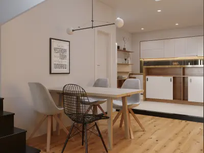 Scandinavian Living Room 3D model 3D model