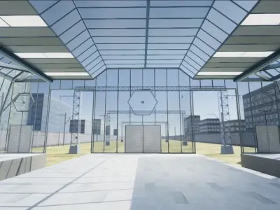 Train Passenger and Train Station 01 Low-poly 3D model