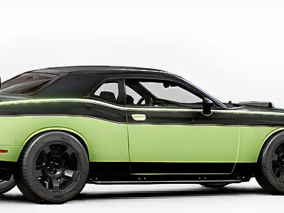 Aggressive Custom Muscle Car 3D Model  Low-poly 3D model