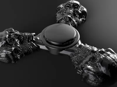 Premium spinner Merged skull 3-arm 3D print model