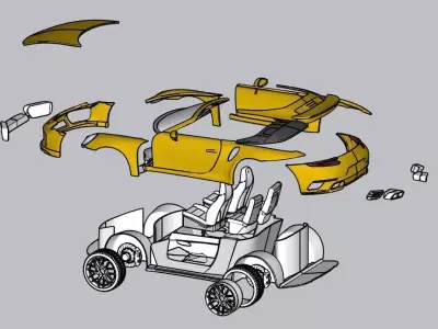 3D Printable Porsche 911 Turbo Convertible 3D print model