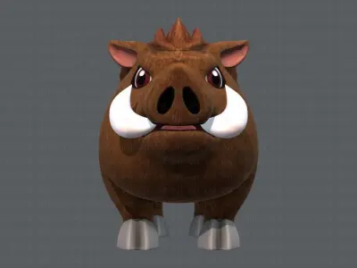 Boar V02 Low-poly 3D model