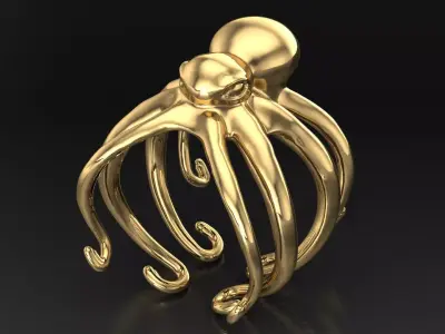 octopus ring 3D print model