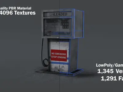 Realistic Gas Pump - PBR  Low-poly 3D model