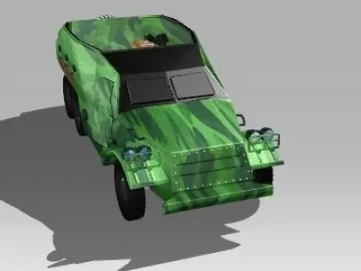 BTR152 military vehicle with camouflage 3D model
