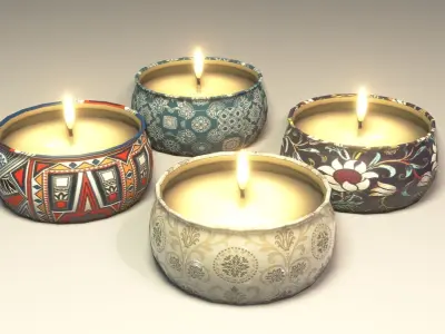 Candles 3D Model Low-poly 3D model