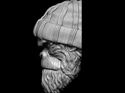 Animal bas relief  Gangster monkey wall home decor vol1  3D print model