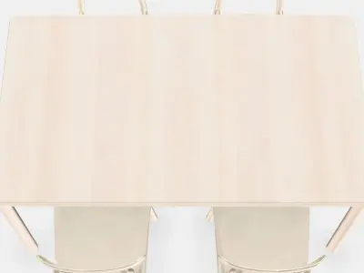 RONNINGE  RONNINGE Table and 4 chairs Low-poly 3D model