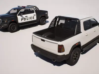 Pickup Truck 1 - Dodge Ram - Game Ready Vehicle Low-poly 3D model