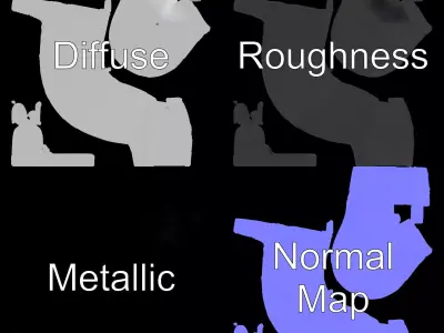 Modern White Bidet model pack Low-poly 3D model