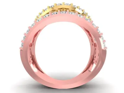 Luxury Double Halo Diamond Cocktail Ring for Women  2798 3D print model