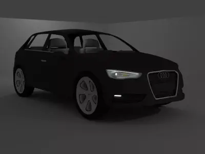  Audi a3 sportback 2013 Free low-poly 3D model