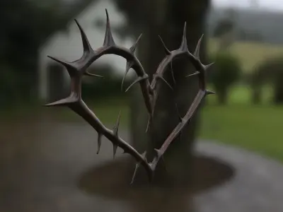 Thorned Heart  Low-poly 3D model