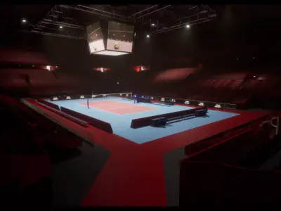 Volleyball Arena Low-poly 3D model