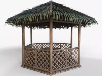 Tiki Hut Low-poly 3D model