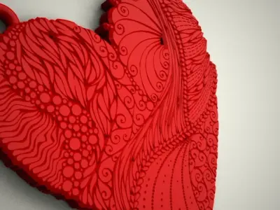Heart Keychain 3D print model