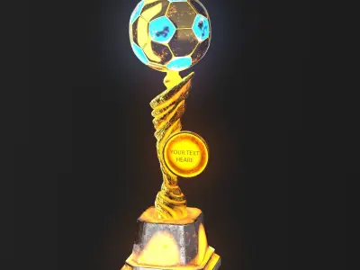 Trophy Cup Hot Neon Low-poly 3D model