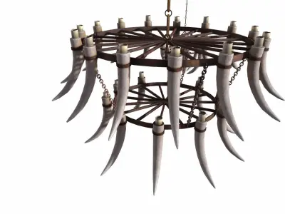 3D - Old Medieval Chandelier PBR 01 Low-poly 3D model