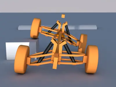 CAR SUSPENSION RIG CINEMA 4D DYNAMICS Low-poly 3D model
