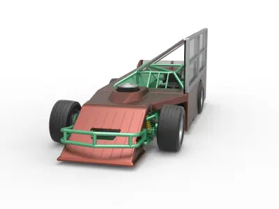 Asphalt Modified stock car with side wing Scale 1 to 25 3D print model