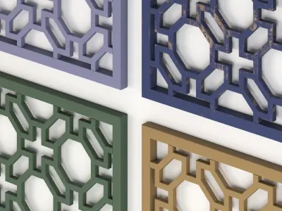 Arabic Islamic pattern wood decorative plaster 3D model purchase