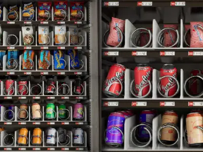 Food Pack - VOL 1 - Snack and Vending Machine - PBR Game Ready Low-poly 3D model