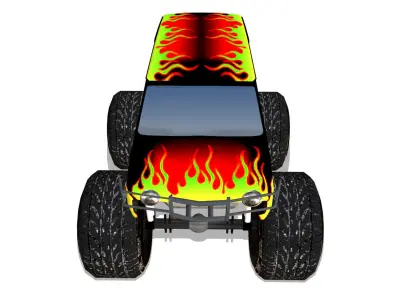 Fire Monster Truck 3D model