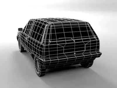VW VOLKSWAGEN POLO 1986 LOWPOLY Low-poly 3D model
