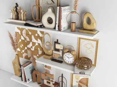 decorative set shelf 3D model