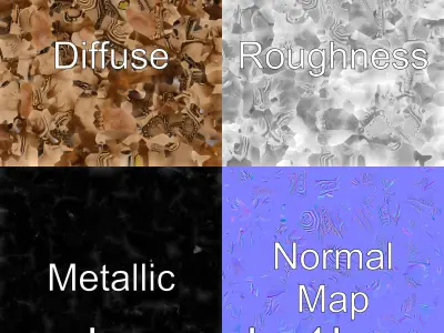 Ganesha Elephant Head Statuette model pack Low-poly 3D model