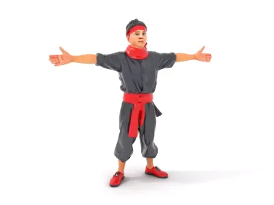 Martial Artist Character Model Pack with Dynamic Outfit Low-poly 3D model