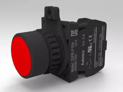 push button switch off 3D model