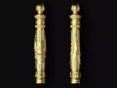 antique baluster 3D model 9