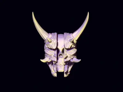 Samurai hannya mask 3D print model