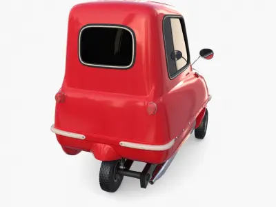 Peel P50 Red with chassis 3D model