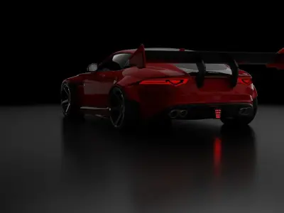 Modified Jaguar F-type sports car Low-poly 3D model