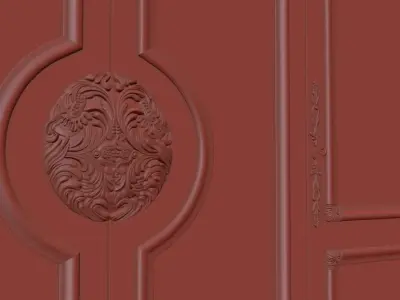 glass door decorative cabinet 3D model