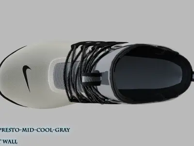 Nike Air Presto Mid Utility Cool Gray 3D Model  Low-poly 3D model