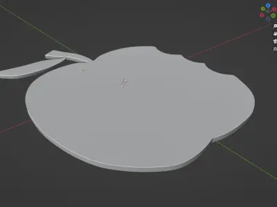 Appel 2D model for 3D print 3D model