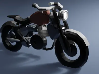 3d model of a low poly motorcycle 3D model