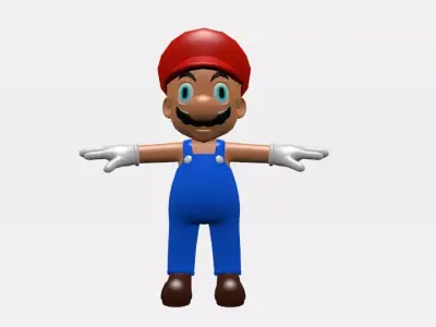Mario rigid model Free low-poly 3D model
