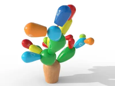 Cactus decorative toy  Low-poly 3D model