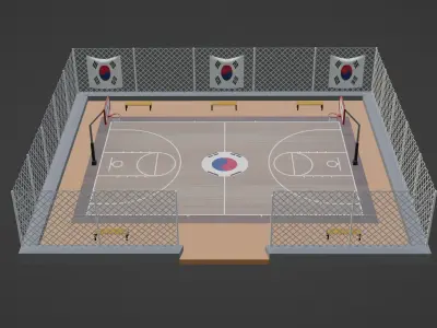 Basketball Stadium - South Korea Low-poly 3D model